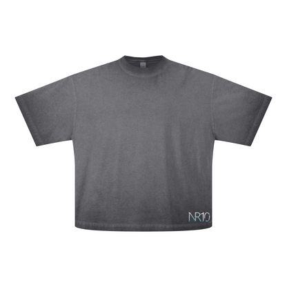275GSM Unisex Boxy-Fit Fried-Color Vintage-Wash Loose T-shirt Washed Dark Grey